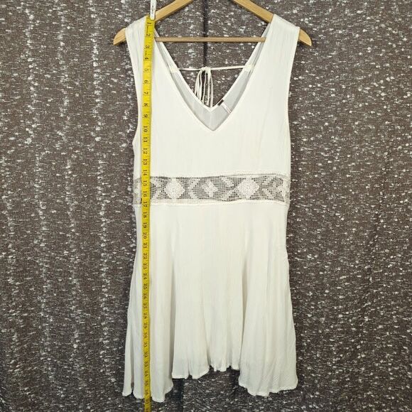 Free People Summer Feeling Lined Dress White Flowy Lace Waist Women's Small - Picture 6 of 12